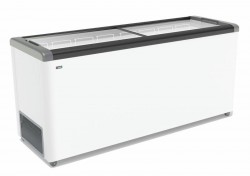 ЛАРЬ МОРОЗИЛЬНЫЙ GELLAR FG 700 С ПРЯМОЕ СТЕКЛО СЕРЫЙ (ПРОПАН)